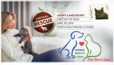AO-4452-1, 2010, Adopt a Shelter Pet, Digital Color Postmark, First Day Cover, A