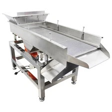 Electric Linear Vibrating Screen 110V 5MM Single Layer Sifter 180W Double Motor