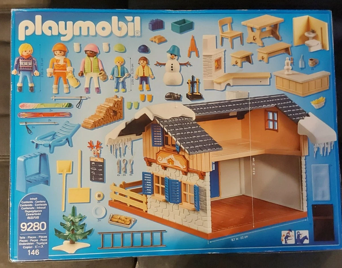 PLAYMOBIL Winter Ski Lodge Building Set 9280 146 Piece NEW Sealed USA