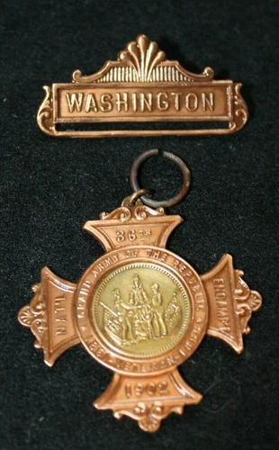 1902 36TH NATIONAL ENCAMPMENT GAR WASHINGTON VETERAN SOUVENIR MEDAL NO RIBBON