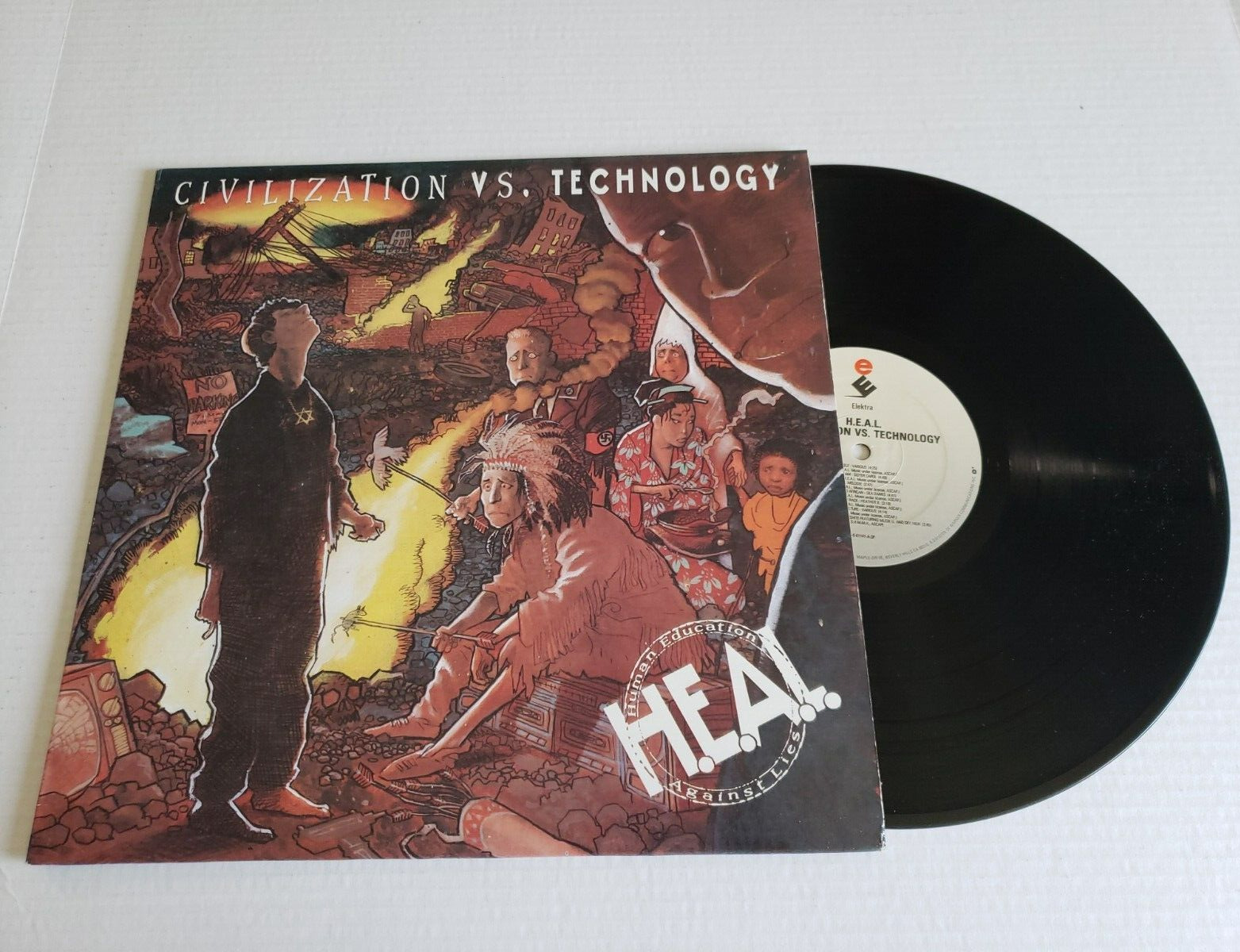 H.E.A.L. - Civilization Vs Technology LP 1991 Human Education Against Lies Vinyl