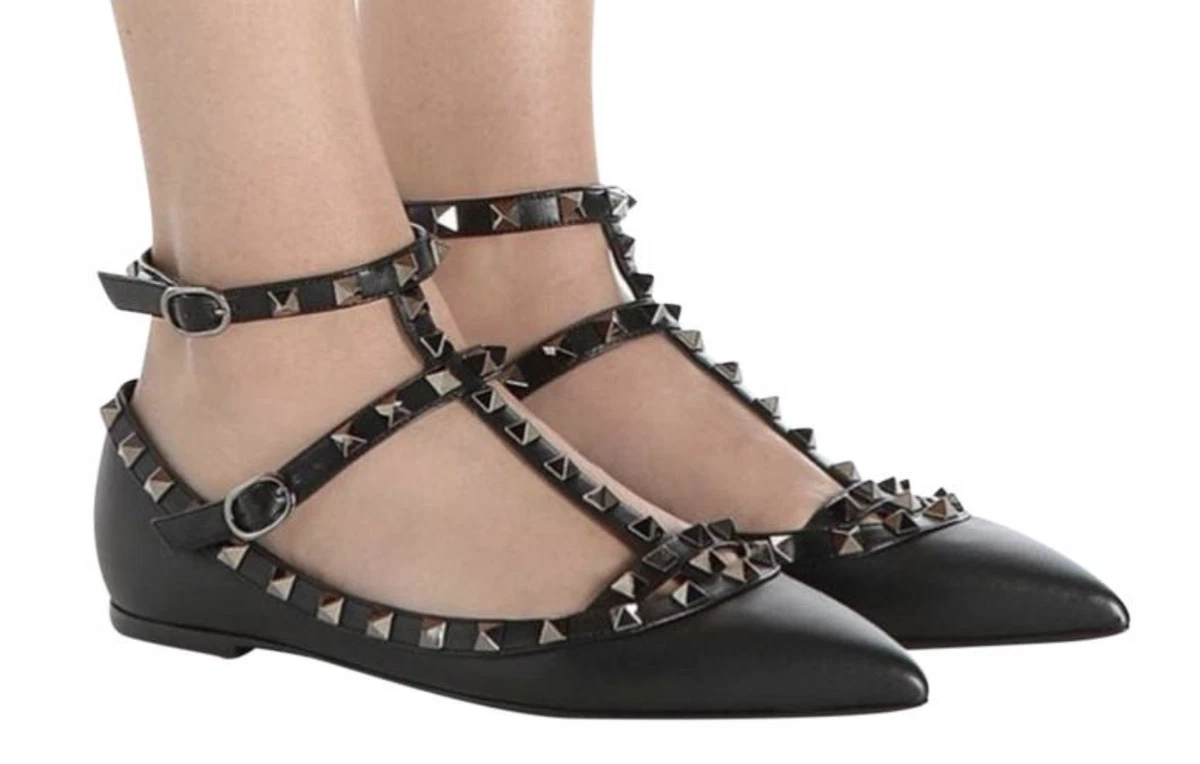 Valentino Garavani Rockstud Ballerina with Crystals