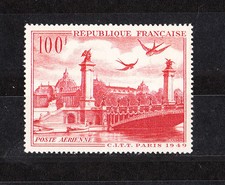 timbre france poste aérienne 100f pont de Paris num: PA 28 **