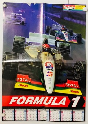 Formula 1 / Formula One : 1996 Sony PS1 Calendar Poster (Fold:NM 15×20in B3 size
