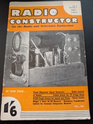 1951 Radio Constructor Magazine Vol 5 No 2 September Valve Radio DIY British + Ad