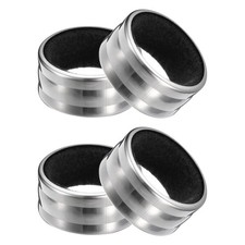4Ps Wine Bottle Collars HOME USE Stainless Steel Velvet Felt Silver Black