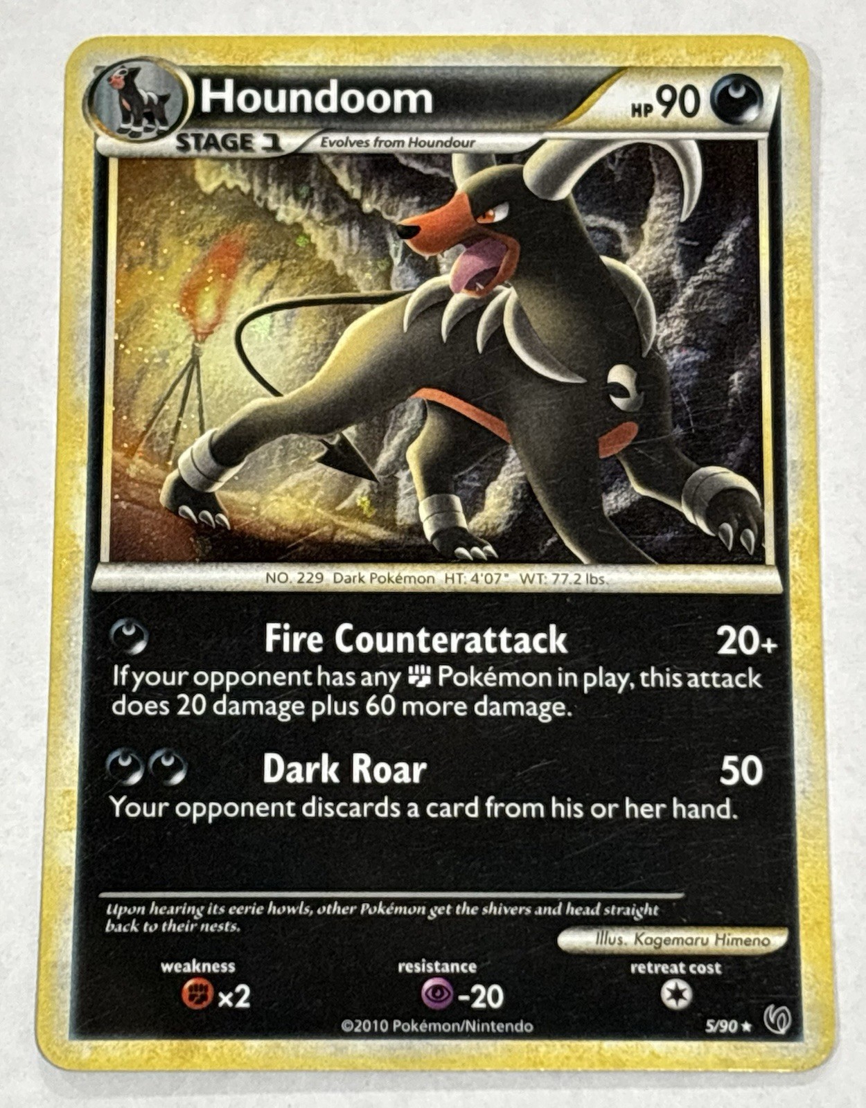 Pokémon TCG Houndoom 5/90 HGSS Undaunted Holo Rare | Lightly-Moderately Played