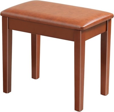 Cushioned Solid Wood Piano Bench - Stylish Brown Stool for Comfort and Support