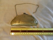 vintage metal cloth clutch purse chain link strap