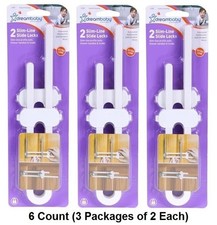 6 Pk Dreambaby U Shaped Cabinet Locks Slide Locks Extra Long Child Safety Locks