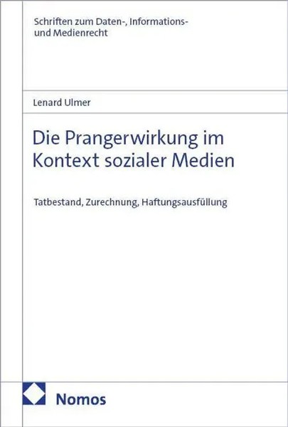 Die Prangerwirkung Im Kontext Sozialer Medien | Lenard Ulmer | Deutsch | Buch-image