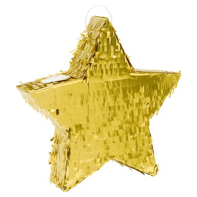Small Gold Star Pinata for Kids Birthday, Gender Reveal Party Decorations, 13x3