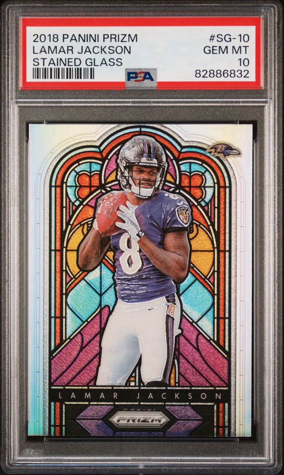 2018 Panini Prizm - Stained Glass Lamar Jackson #SG-10 (RC) PSA 10 Gem Mint