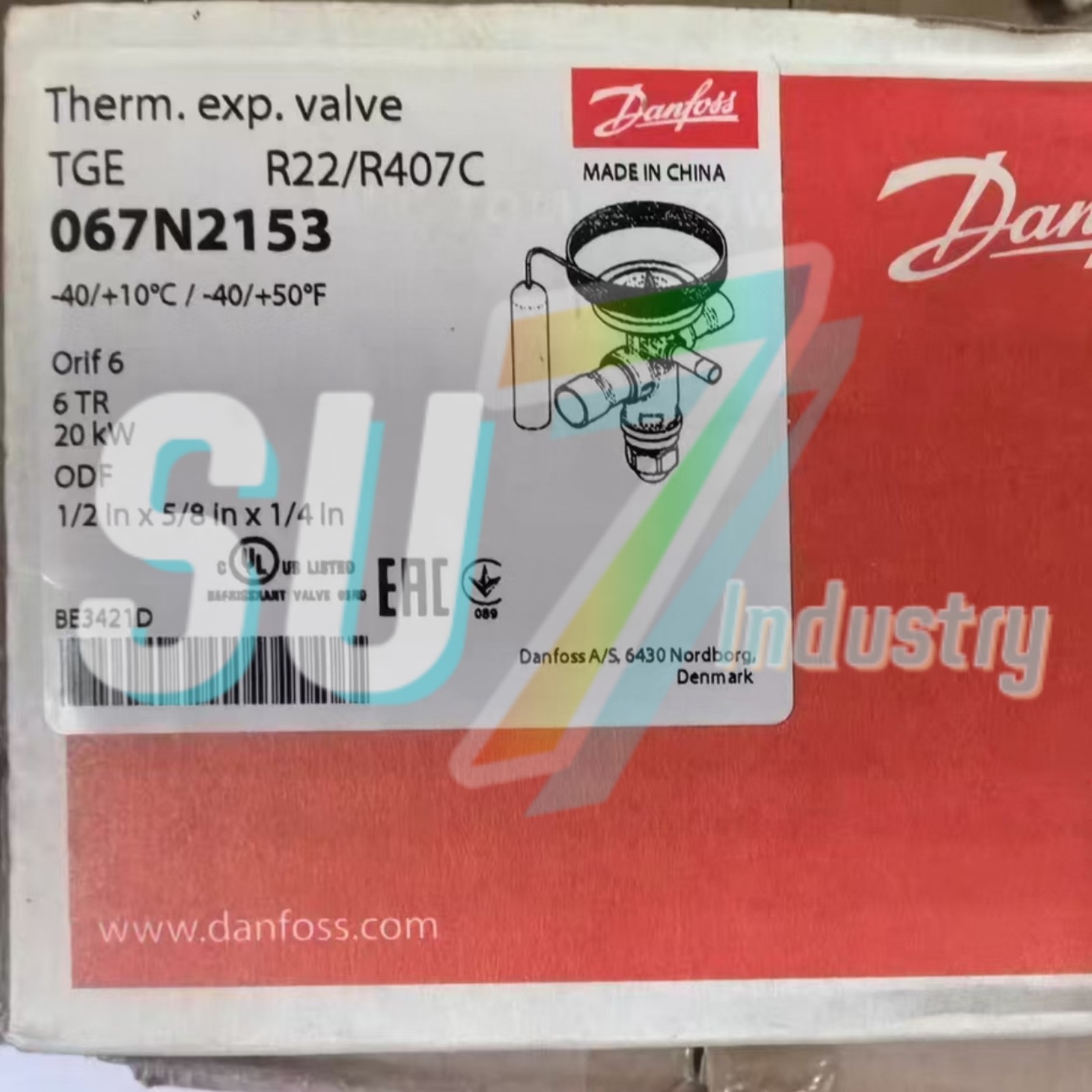 Danfoss 067N2153 TGE thermostatic expansion valve# 1pcs  New  In Box