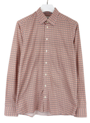 ETON Slim Popeline Hemd Herren 42/16 1/2 Button-Down Kragen Orange Gemustert