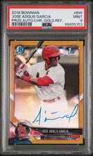 2018 Bowman Chrome Prospect Autographs Adolis Garcia TRUE GOLD #CPA-BW (RC, AU)