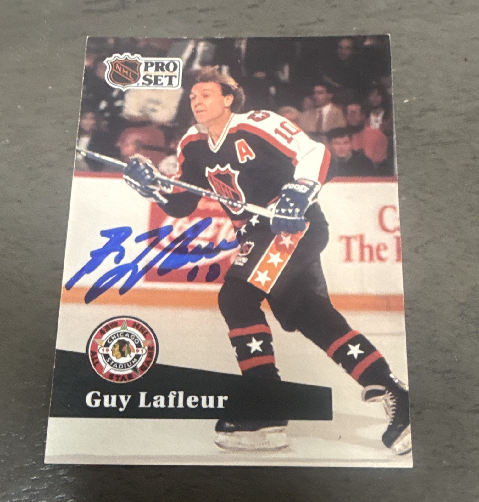 1991-92 Pro Set Guy Lafleur 1991 NHL All-Star 317 Quebec Nordiques Autographed B