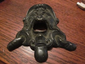 1 Victorian Bronze Bearded Man Sculpture or Finial, heavy for its size