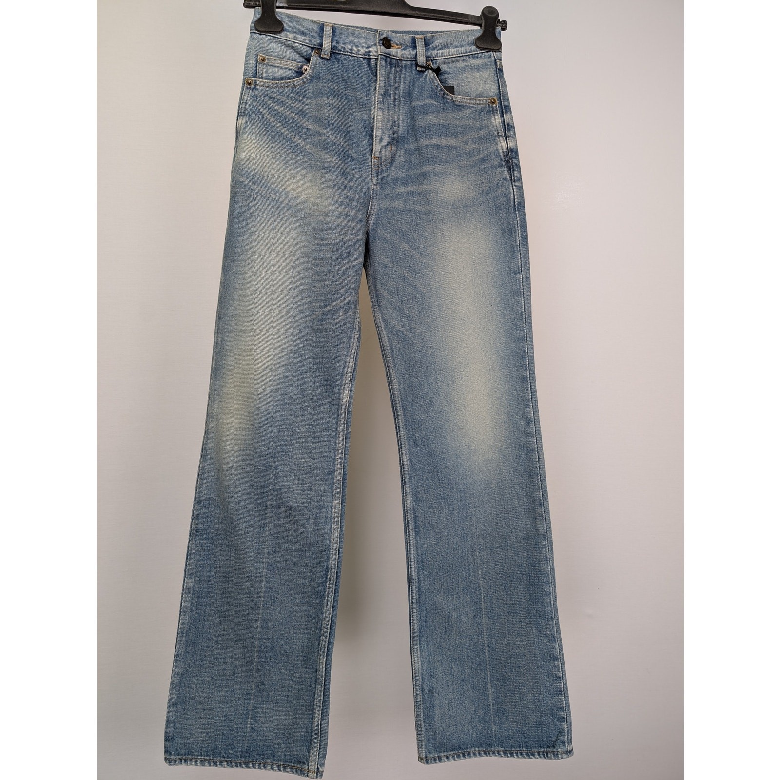 Pantalone Saint Laurent Paris anni 70 OGKD77 jeans blu medio nuovo con etichette 29