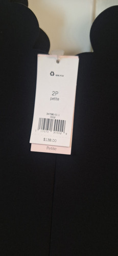Banana Republic Black Cocktail Party Dress petite 2P full skirt New with tags - Picture 3 of 5