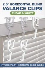 2.5" Blind Valance Clips Snap-In Replacement Retainers Clear or White