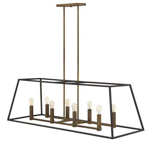 Hinkley Fulton 48" Bronze Linear Geometric Kitchen Island Chandelier - Picture 3 of 7