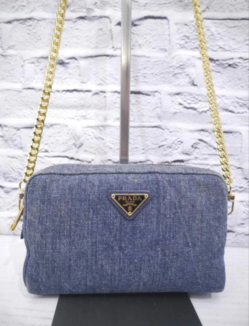 PRADA Denim Exterior Shoulder Bag Bags & Handbags for Women for
