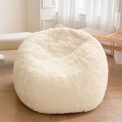 Kids Fluffy Faux Fur Bean Bag Chair Cover (No Filler), Soft Furry Stuffed Animal