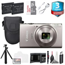 Canon IXY 650 m Camera Silver  128GB Tripod 3 YR Warranty - Value Kit