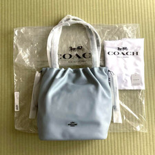 Coach Outlet Faye Tragetasche mit Kordelzug CV947 QBN19 grau blau neuer Artik...