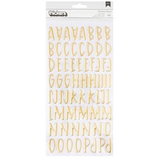 American Crafts Farmstead Harvest Thickers Stickers 148/Pkg-Alpha - Gold Foil Pu