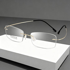 Flexible Memory Alloy Rimless Eyeglasses Frames Women Men Glasses Spectacles