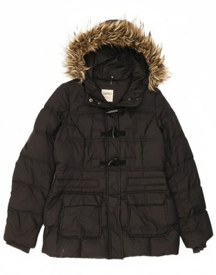 Esprit Damen Oversized Wattierte Jacke mit Kapuze UK 10 Small Schwarz BM07