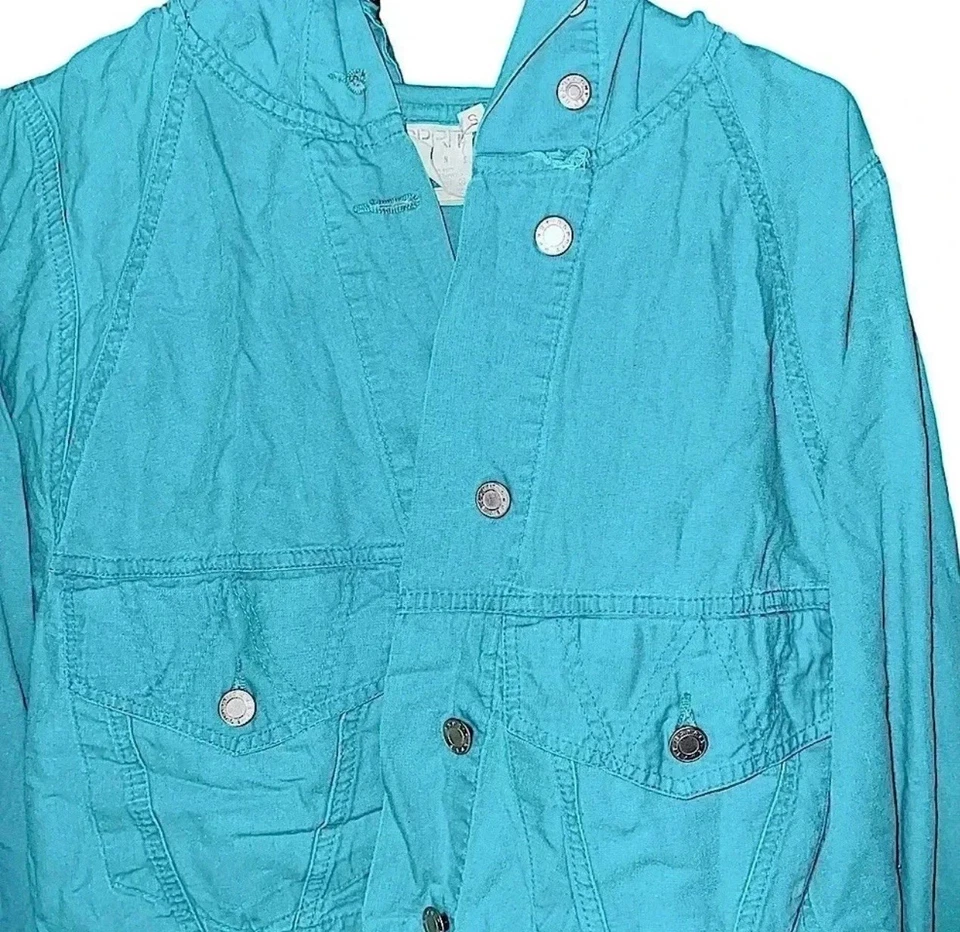 Chaqueta corta de mezclilla Esprit para adolescentes pequeña 17x17 holgada cuadrada Foto 2 de 4