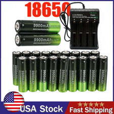 3.7V Rechargeable Button top Li-ion Batteries High Performance & USB Charger Lot