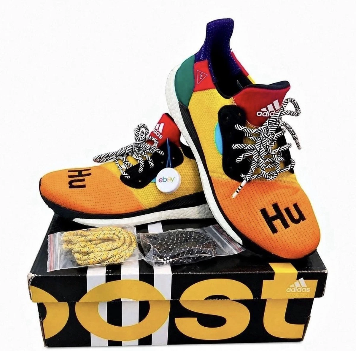 Adidas Solar Hu Glide M Pharrell Williams Supcol Bogold Bgreen BB8042 Mens Size Size 11 - Pharrell x adidas Solar Hu Glide Bold Gold for  main image 3