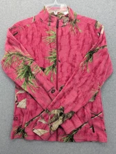 Mossy Oak Jacket Womens Small Pink Camo Fleece Full Zip Thumbholes Zip Pockets