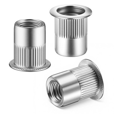 SG TZH 60Pcs Rivet Nut 1/4''-20UNC Stainless Steel 1/4-20-Small Pack, Silver