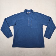 L.L. Bean Trail Fleece Shirt Mens Large Blue Sweatshirt Quarter Zip Pocket