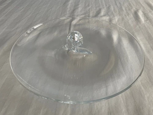 Steuben Lloyd Atkins Snail Scroll Canape Plate Tray #8045 w/Original Dust Bag