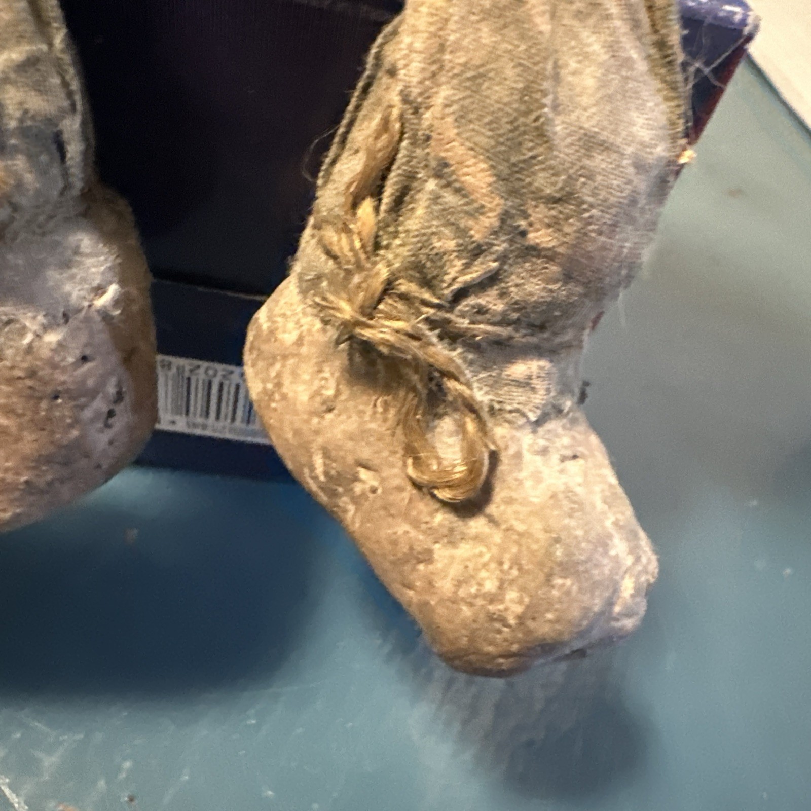   WORN WITH LOVE 9" SHELF SITTER PRIMATIVE TEDDY BEAR Signed BY Artist  A Wobler