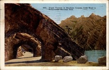 Triple Tunnels Shoshone Canyon Cody Road Yellowstone National Park postcard s449