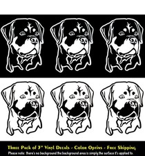 Rottweiler 3 Pack 3" Vinyl Decal Car Truck Window Laptop Notebook Tumblers