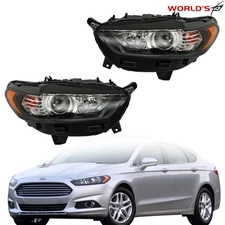 Fit For Ford Fusion 2013-2016 Halogen Factory Front Headlights Black Right&Left