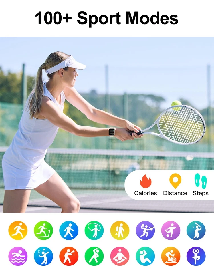 Reloj inteligente (responder/hacer llamadas), relojes inteligentes de 1,85" para hombres mujeres reloj digital... Foto 3 de 4