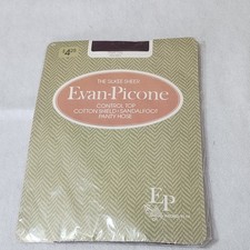 "New Vintage Evan Picone The Silkee Sheer Control Top Sandalfoot Pantyhose Long