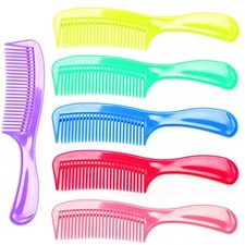 LUXXII - 6 Pack 8" Colorful Styling Essentials Round Handle Comb Designed