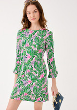NWT Lilly Pulitzer Nichole 3/4 Sleeve Dress Conch Shell Pink Roaring With Joy  