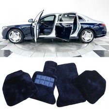 Bespoke Edition Mercedes Benz Maybach Dark Blue Genuine Sheepskin Floor Mats