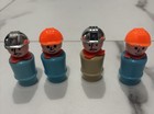 Fisher-Price Little People 4 Construction Workers 1970s Vintage RARE Free Ship!
